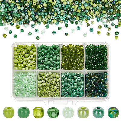 Mixed Style 6/0 Round Glass Seed Beads SEED-PH0006-4mm-08-1