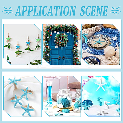 8Pcs 4 Styles Resin & Acrylic Artificial Starfish Ornaments OACR-WR0001-07-1