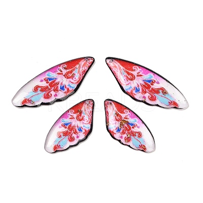 4Pcs 4 Styles Transparent Epoxy Resin Pendants RESI-B032-02F-1