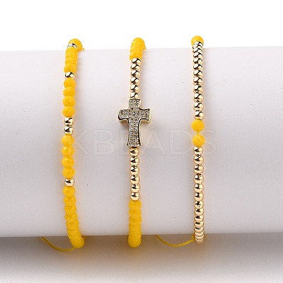 Adjustable Nylon Cord Braided Bead Bracelets Sets BJEW-JB05735-04-1