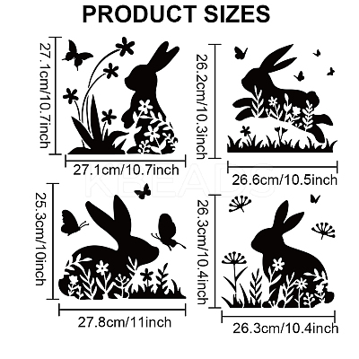 4Pcs 4 Styles PET Hollow Out Drawing Painting Stencils DIY-MA0003-58-1
