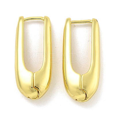 Rack Plating Oval Brass Hoop Earrings for Women EJEW-G410-61G-1