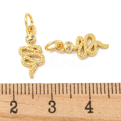 Rack Plating Brass Micro Pave Clear Cubic Zirconia Pendants KK-B093-02G-G-1