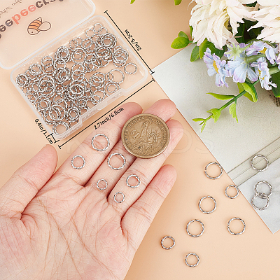 150Pcs 3 Styles 304 Stainless Steel Open Jump Rings STAS-BBC0002-94-1