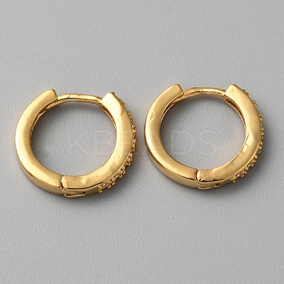 Brass Micro Pave Cubic Zirconia Hoop Earrings EJEW-WH0010-13B-G-1