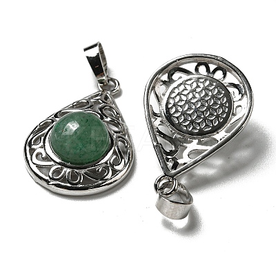 Natural Green Aventurine Pendants G-Q158-05P-22-1