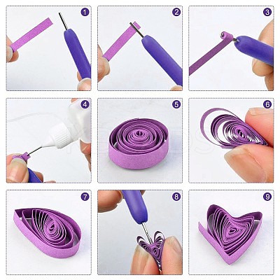 DIY Paper Quilling Strips Sets: Random Color Paper Quilling Strips DIY-S038-001-1