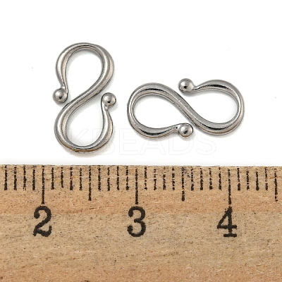 Non-Tarnish 304 Stainless Steel S-Hook Clasps LS-STAS-U007-20B-P-1