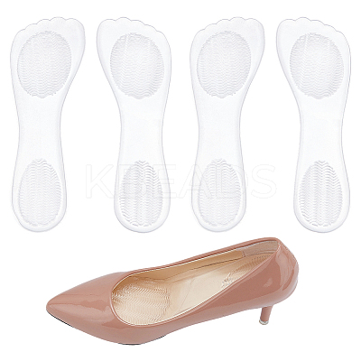 2 Pairs Transparent Silicone Ball-of-Foot Cushions for High-heeled Shoes AJEW-ME0001-54-1