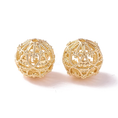 Brass Hollow Round Beads LS-KK-P226-12CG-1