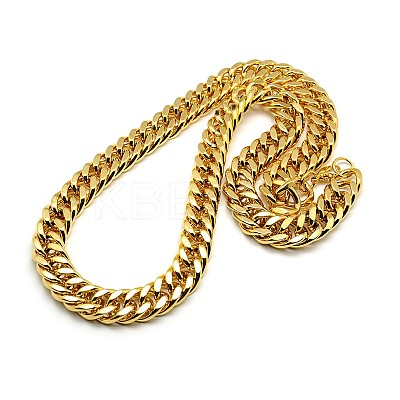 Fashionable 304 Stainless Steel Cuban Link Chain Necklaces LS-STAS-A028-N065G-1