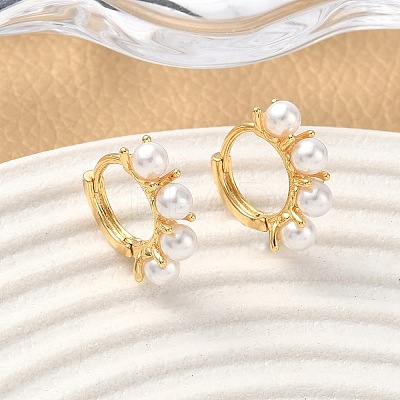 Brass Round Hoop Earrings EJEW-D337-17G-1