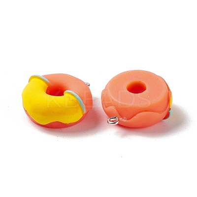 Two Tone Opaque Imitation Food Resin Pendants RESI-G046-13P-1