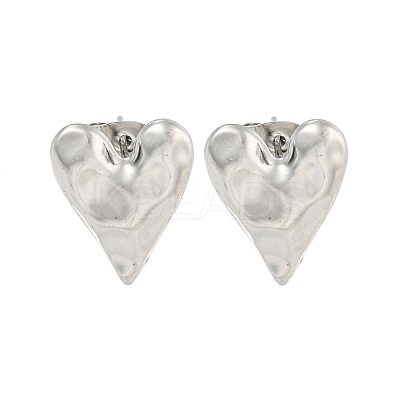 Non-Tarnish Heart 304 Stainless Steel Ear Studs EJEW-L290-025P-1