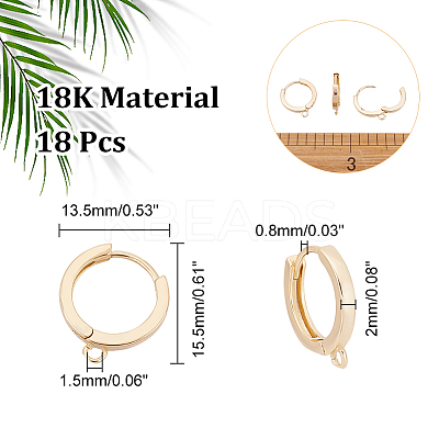 8 Pairs Brass Hoop Earring Findings KK-AR0002-74-1