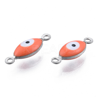 304 Stainless Steel Enamel Connector Charms STAS-N092-179-1