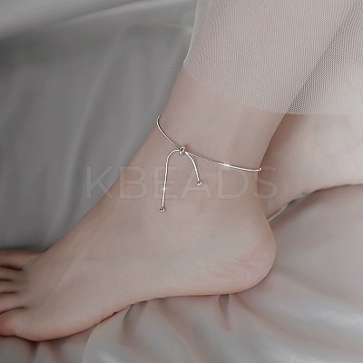 Stainless Steel Snake Chain Slider Anklets for Women WG18C2B-16-1