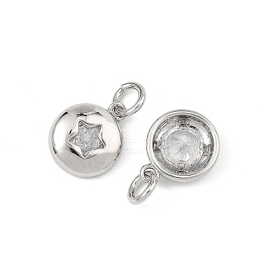 SHEGRACE Brass Clear Cubic Zirconia Charms XGRQ3P174-593P-1