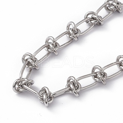 Non-Tarnish 304 Stainless Steel Kont Link Chain Necklace for Men Women LS-NJEW-P269-02P-1