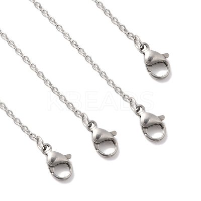 4Pcs 304 Stainless Steel Cable Chain Necklace Making STAS-FS0001-81P-1