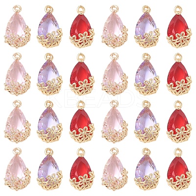 18Pcs 3 Colors Transparent Glass Pendants GLAA-YW0004-52C-1
