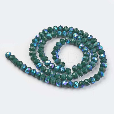 Electroplate Opaque Solid Color Glass Beads Strands LS-EGLA-A044-P8mm-L12-1