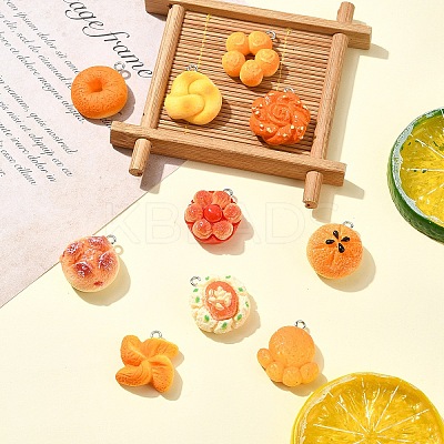 20Pcs 10 Styles Opaque Resin Imitation Food Pendants CRES-YW0002-26-1