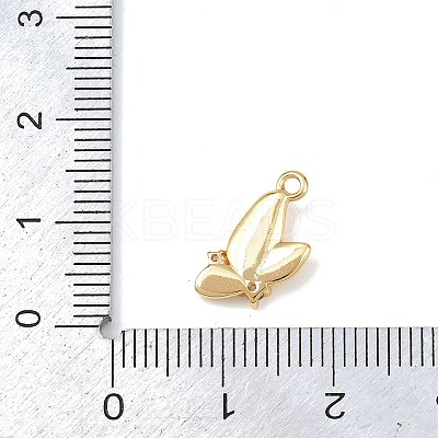 Brass Micro Pave Clear Cubic Zirconia Charms KK-G545-12G-1