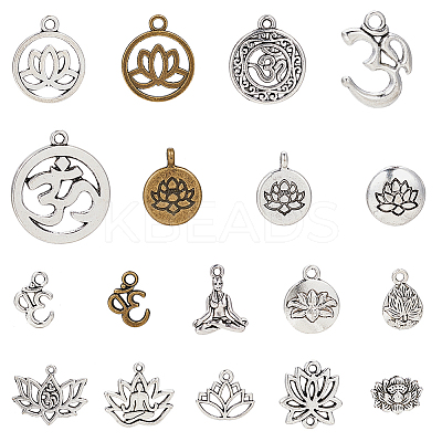 Tibetan Style Alloy Yoga Theme Pendants TIBE-SC0002-01-1