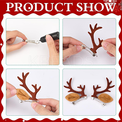 36Pcs 2 Styles Velvet and Plastic Antler Snowman Hand Branch FIND-GF0007-09B-1