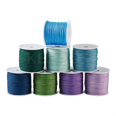 8 Rolls 8 Styles Nylon Braided Cord NWIR-YS0001-03-1
