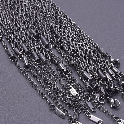 304 Stainless Steel Rope Chain Necklaces HK1037-4-1
