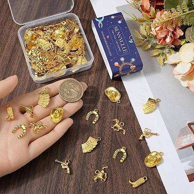 84Pcs 6 Styles Alloy Pendants FIND-SC0013-31-1