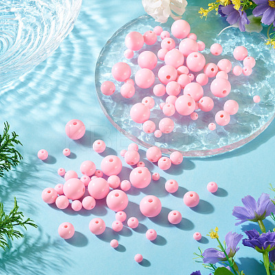 100Pcs 5 Styles Opaque Acrylic Beads MACR-TADJ0001-12G-1