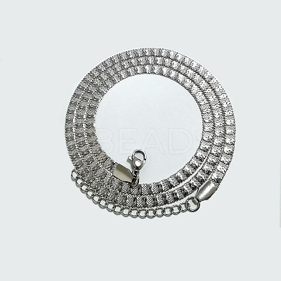 Non-Tarnish 304 Stainless Steel Herringbone Chain Necklaces LS-NJEW-P282-01P-1