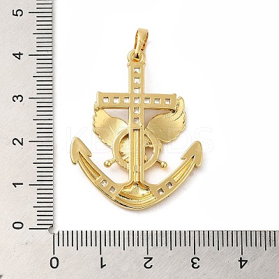 Rack Plating Brass Micro Pave Cubic Zirconia Pendants KK-P241-28G-1