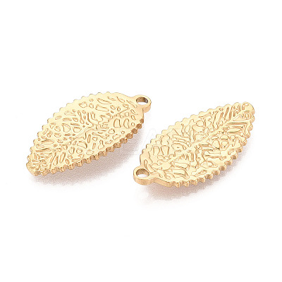 304 Stainless Steel Leaf Pendants STAS-T069-40G-1