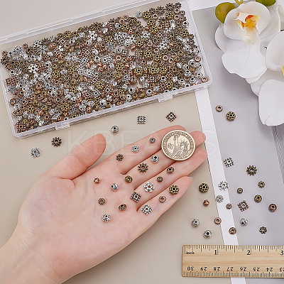 540Pcs 18 Styles Alloy Spacer Beads FIND-ME0001-48-1