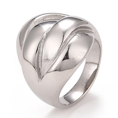 Non-Tarnish 304 Stainless Steel Textured Chunky Finger Ring for Men Women RJEW-B040-03P-1