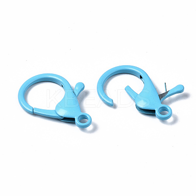 Spray Painted Eco-Friendly Alloy Lobster Claw Clasps PALLOY-T080-06A-NR-1