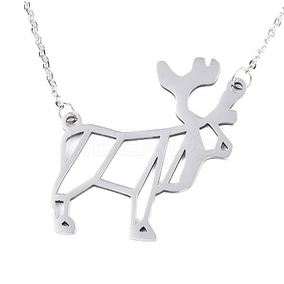 Non-Tarnish 201 Stainless Steel Pendant Necklaces NJEW-T009-JN092-1-40-1
