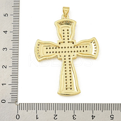 Rack Plating Brass Pave Cubic Zirconia Pendants KK-U029-02G-03-1