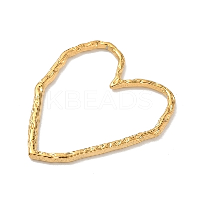 304 Stainless Steel Textured Heart Linking Rings STAS-G373-02G-03-1