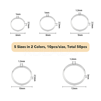 50Pcs 10 Style Brass Beads Frames KK-FH0005-11-1