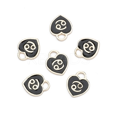 Alloy Enamel Charms with 12 Constellations ENAM-CJC0004-01D-1