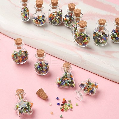 20Pcs 5 Styles Mini High Borosilicate Glass Bottle Bead Containers BOTT-YW0001-02-1