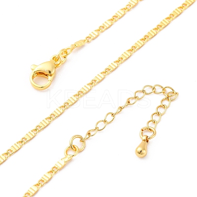Brass Oval Link Chain Necklaces for Women NJEW-D302-10G-1