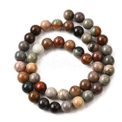 Natural Picture Jasper Beads Strands G-S390-07-8mm-1