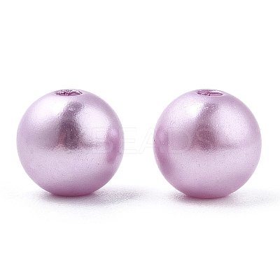 Spray Painted ABS Plastic Imitation Pearl Beads OACR-T015-05B-12-1