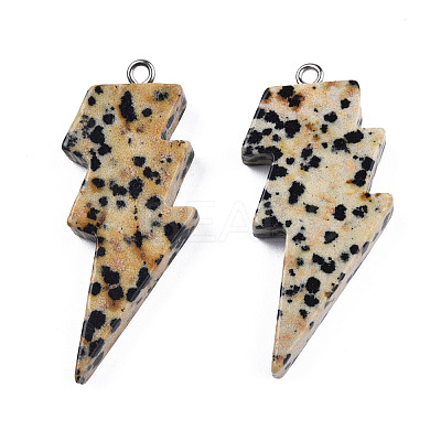 Natural Dalmatian Jasper Pendants G-N332-53-A14-1